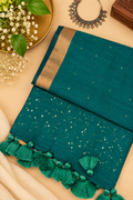 Deep Green Mul Cotton Saree
