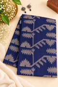 Deep Blue Jamdani Mul Cotton Saree