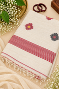 Ivory Jamdani Matka Silk Saree