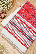 White Bengal Cotton Tangail Saree | Jacquard Border